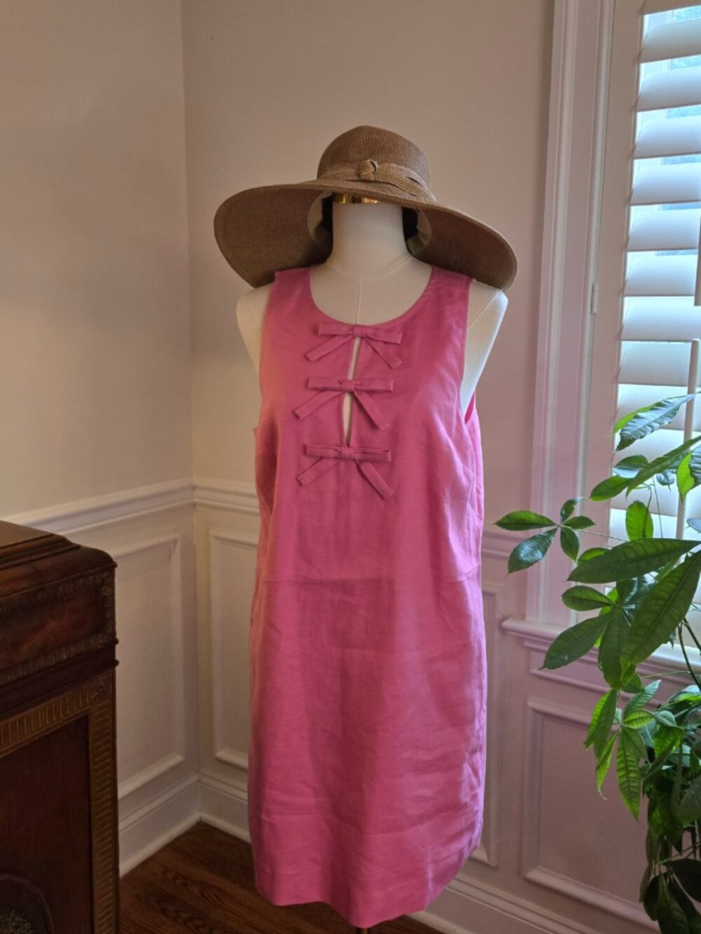 J.Crew NWT Pink 3-Bow Front Shift Dress